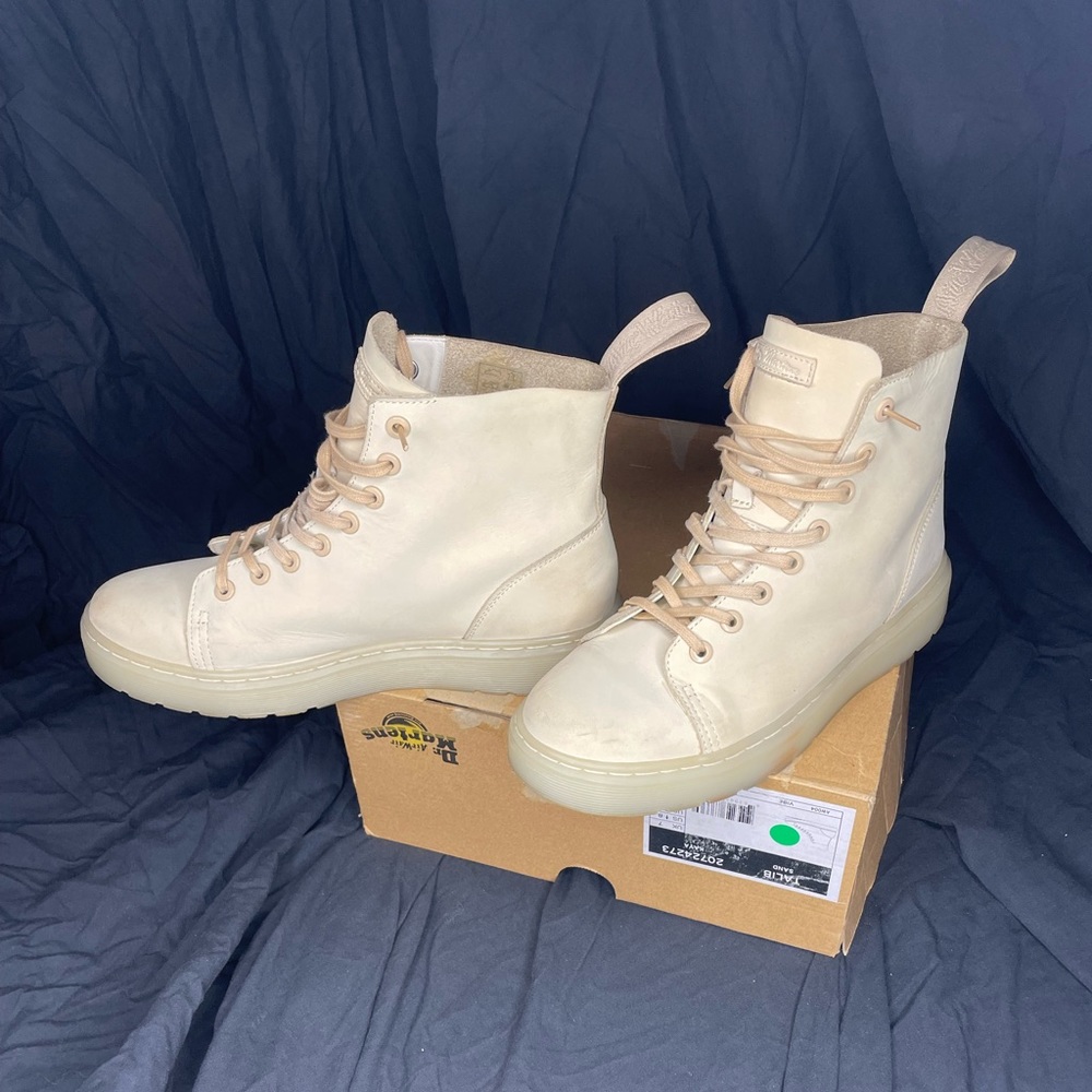 Dr. Martens Talib Sand Lace-up Boots, lightly worn, open box- SZ 9 WM/ SZ 8 M